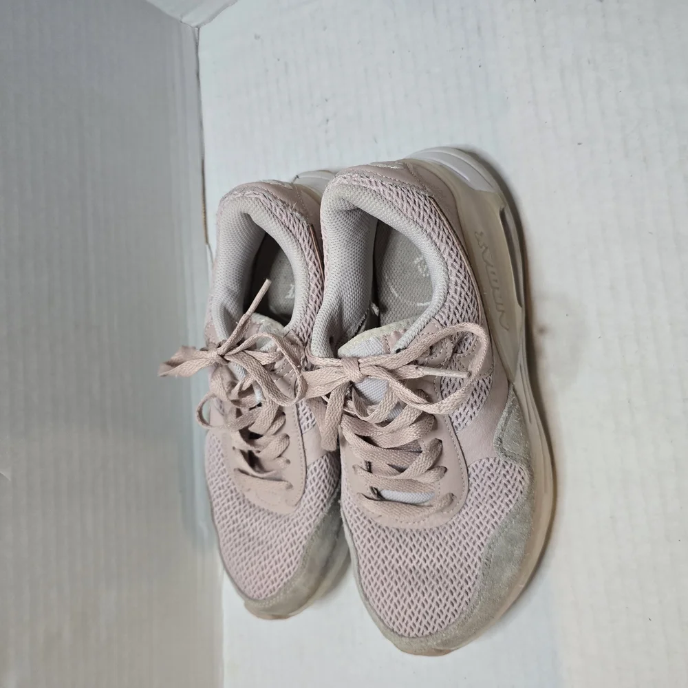 Nike Pink and Cream Suede Sneakers with Lace-Up‎ Design